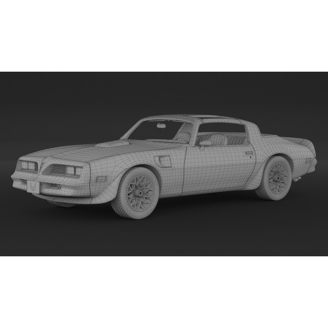 Pontiac Trans-Am 3D Model – High Poly Game Asset, FBX, OBJ - View 9