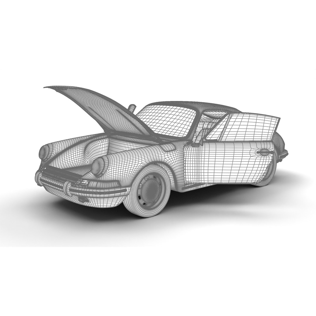 Porsche 911 1964 3D Model – High Poly Rigged Car Asset, FBX, OBJ - View 27