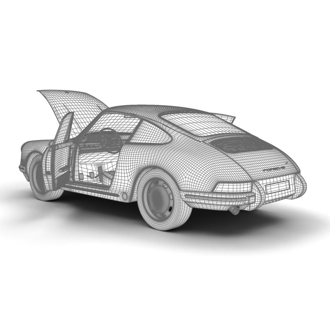 Porsche 911 1964 3D Model – High Poly Rigged Car Asset, FBX, OBJ - View 28