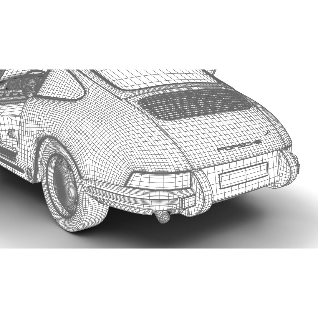 Porsche 911 1964 3D Model – High Poly Rigged Car Asset, FBX, OBJ - View 30