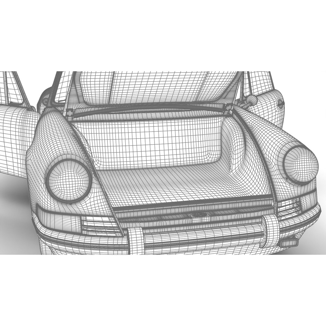 Porsche 911 1964 3D Model – High Poly Rigged Car Asset, FBX, OBJ - View 33
