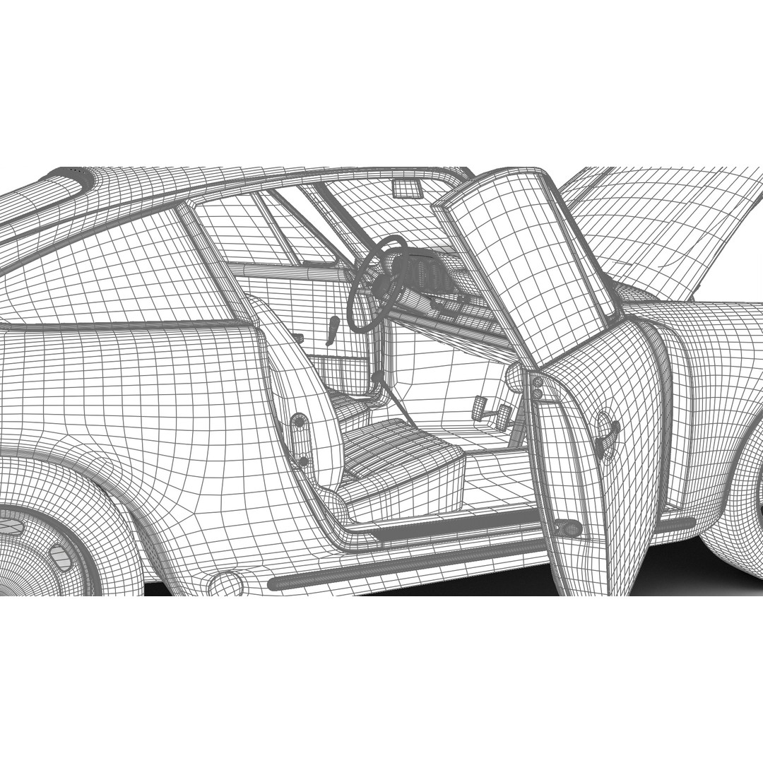 Porsche 911 1964 3D Model – High Poly Rigged Car Asset, FBX, OBJ - View 34