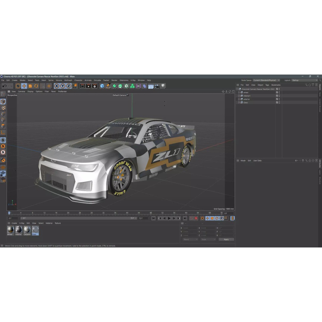 Chevrolet Camaro ZL1 Nascar NextGen 2022 3D Model – High Detail Game Asset, FBX - View 20