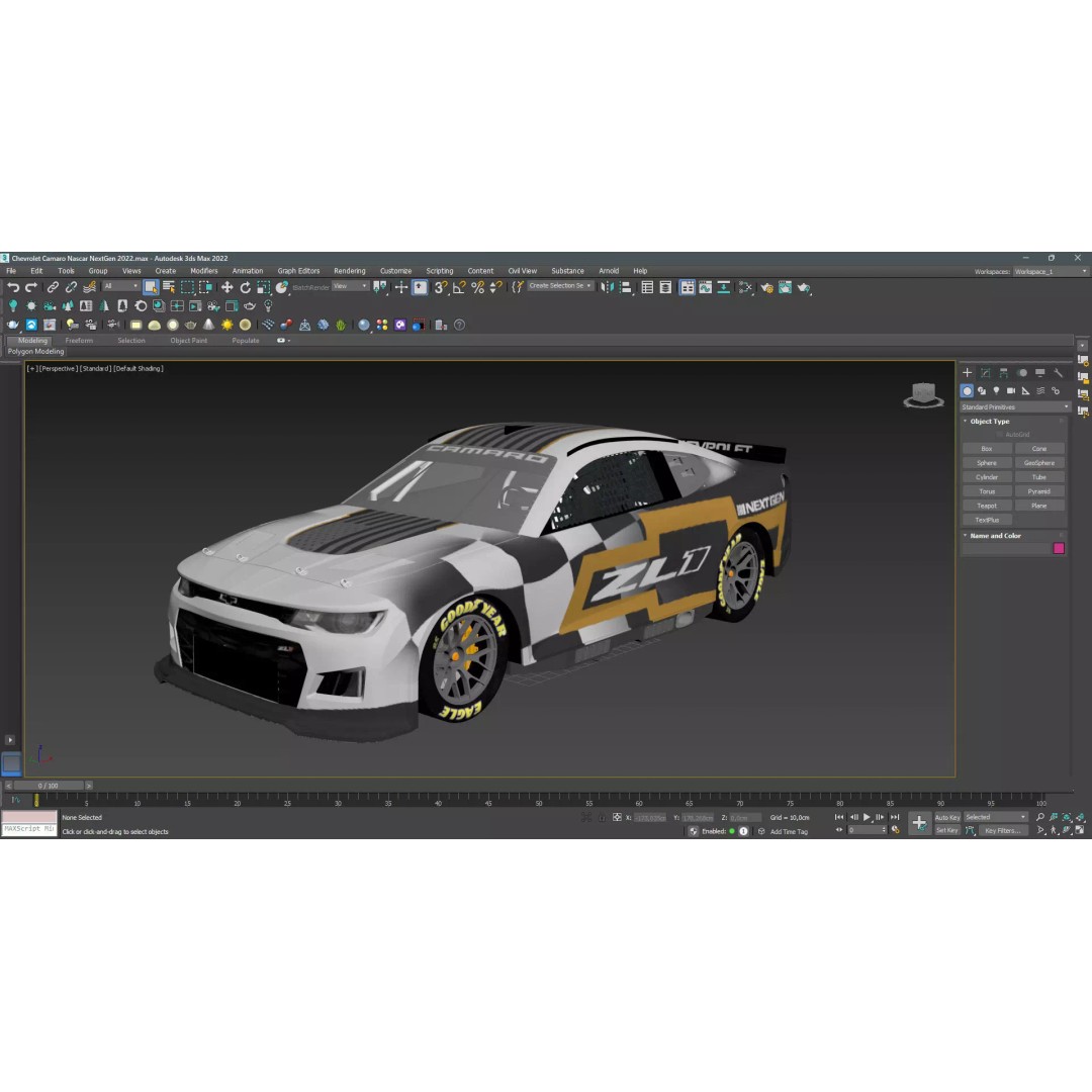Chevrolet Camaro ZL1 Nascar NextGen 2022 3D Model – High Detail Game Asset, FBX - View 21
