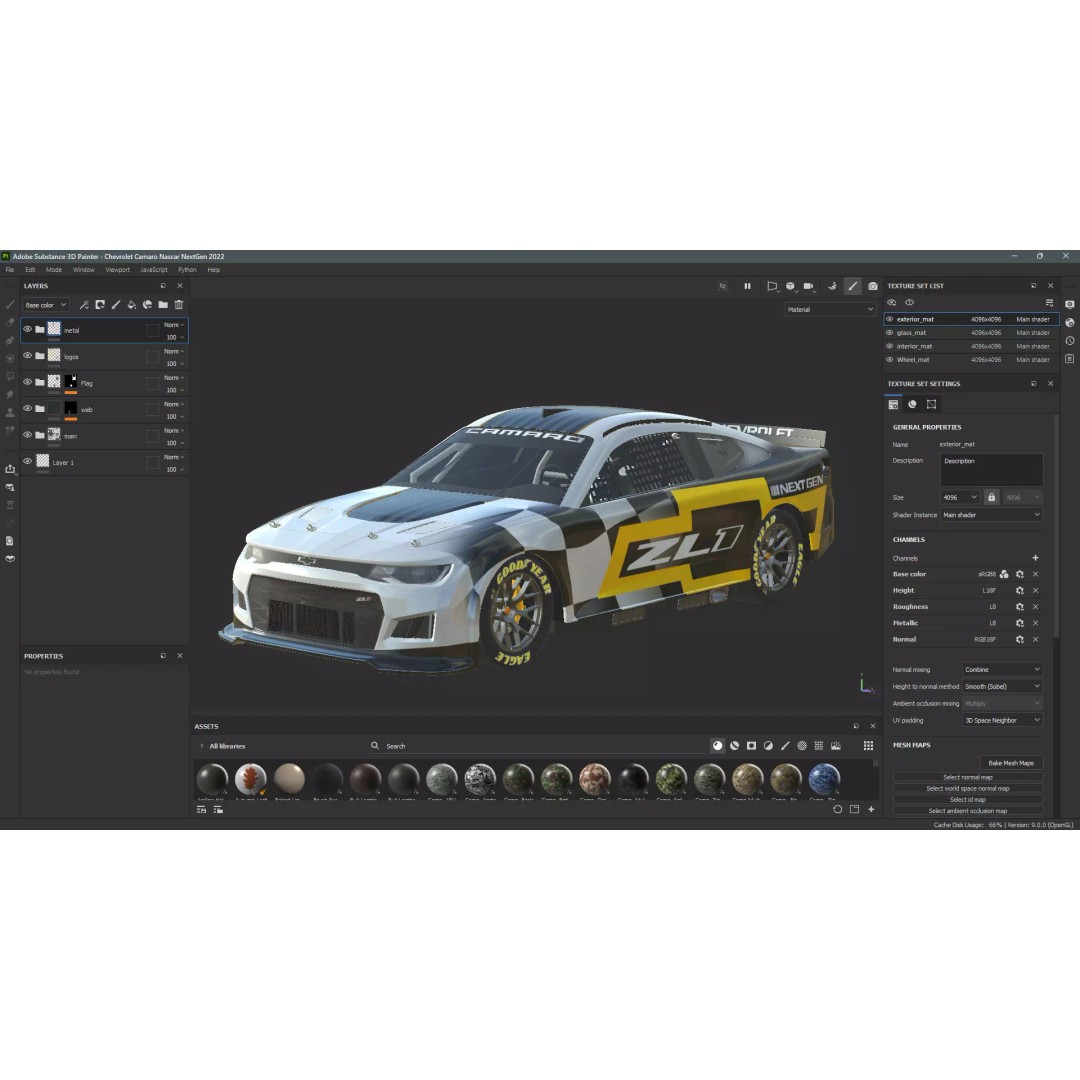Chevrolet Camaro ZL1 Nascar NextGen 2022 3D Model – High Detail Game Asset, FBX - View 22