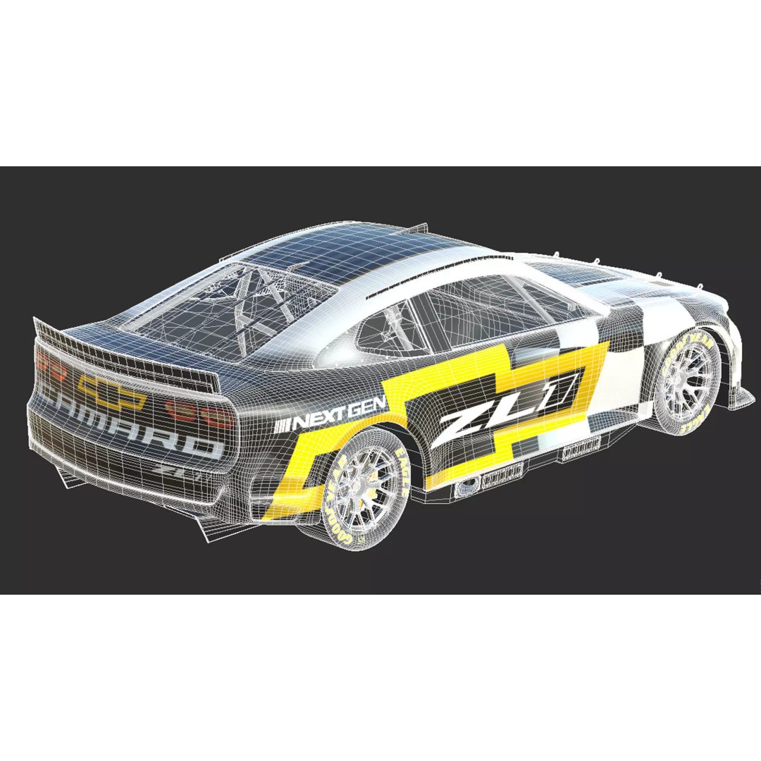 Chevrolet Camaro ZL1 Nascar NextGen 2022 3D Model – High Detail Game Asset, FBX - View 24