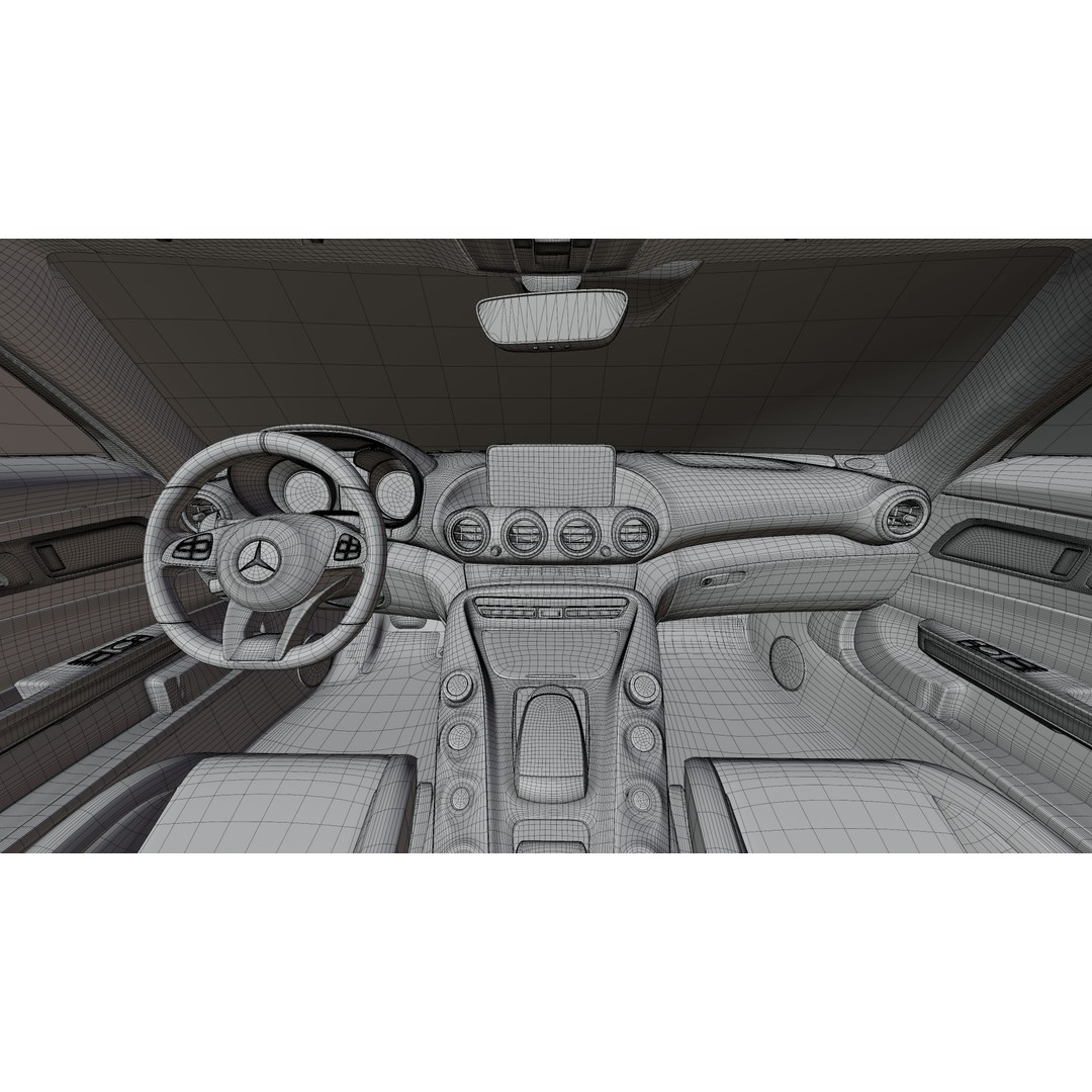 Mercedes AMG GT Coupe 3D Model – High Poly Rigged Asset for Blender
