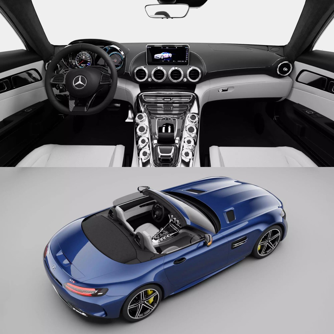 Mercedes AMG GT Coupe 3D Model – High Poly Rigged Asset for Blender - View 2