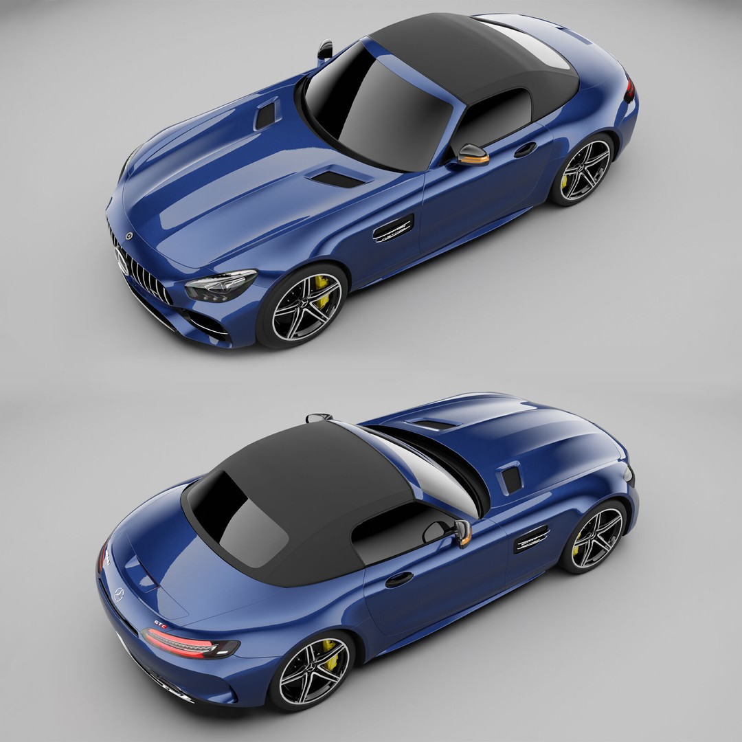 Mercedes AMG GT Coupe 3D Model – High Poly Rigged Asset for Blender - View 3