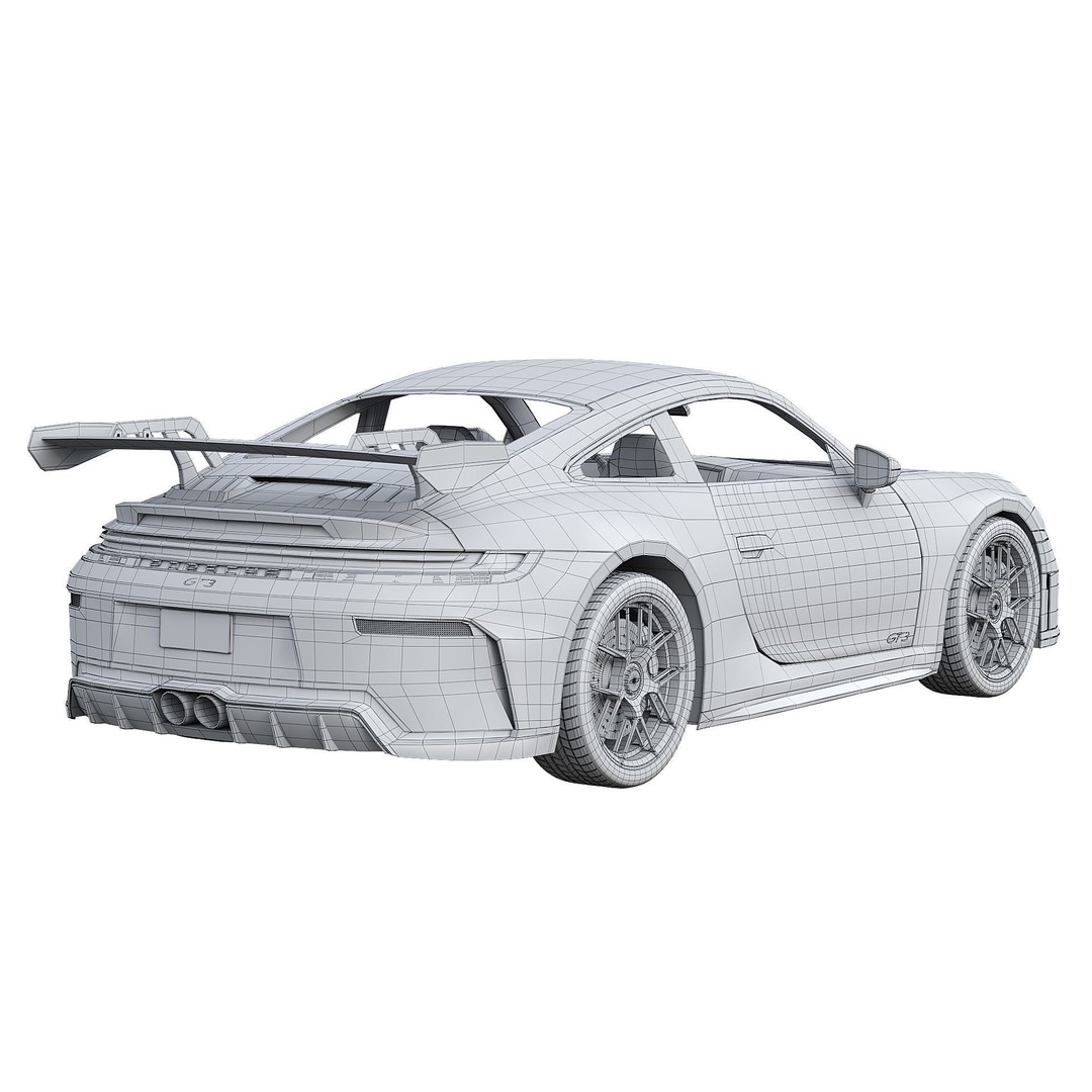 Porsche 911 GT3 2025 3D Model – High Poly Game-Ready Asset, FBX, OBJ