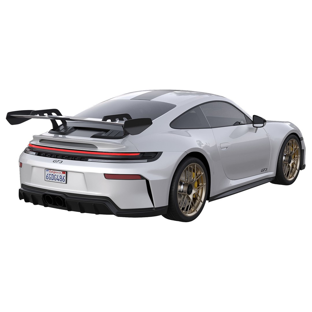 Porsche 911 GT3 2025 3D Model – High Poly Game-Ready Asset, FBX, OBJ - View 3