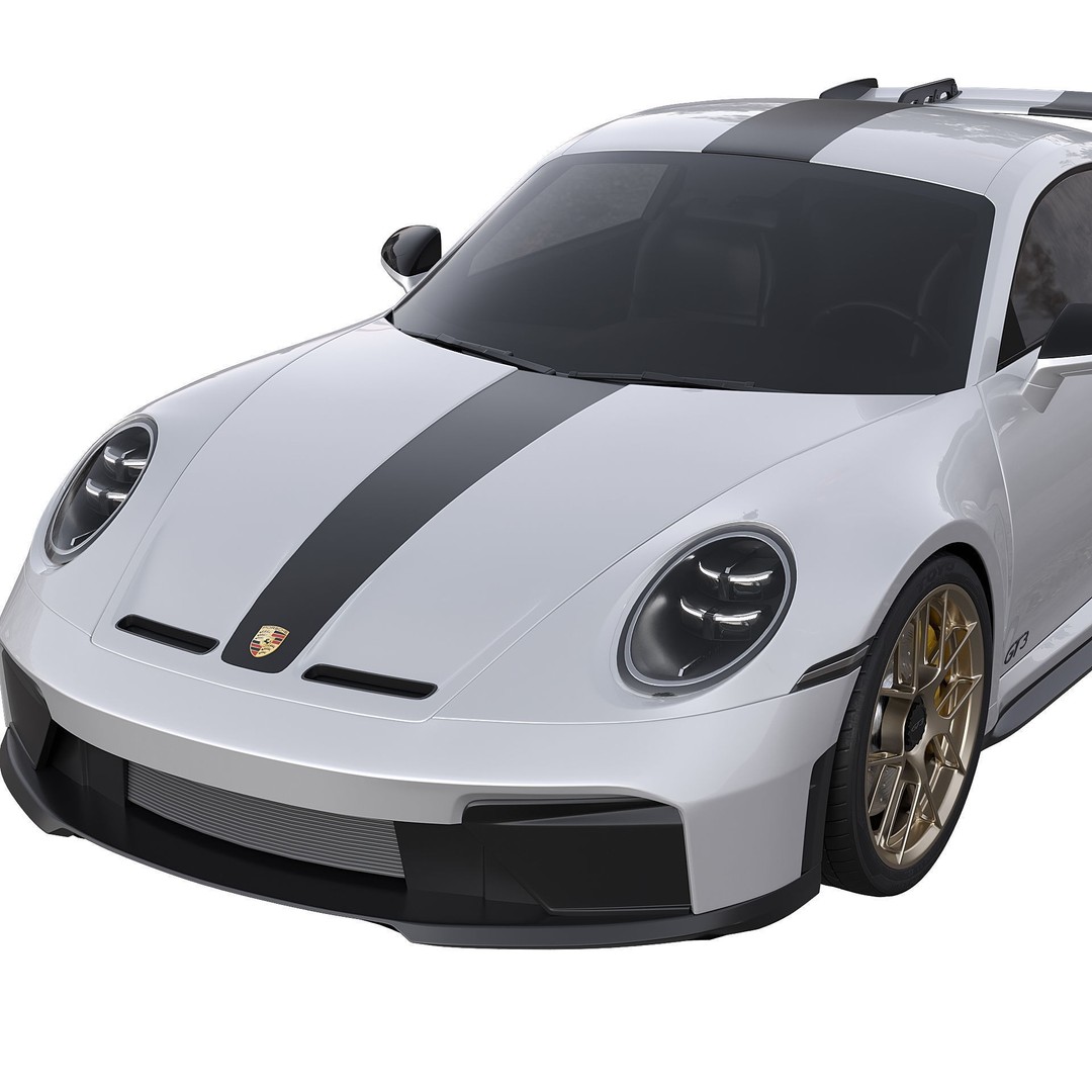 Porsche 911 GT3 2025 3D Model – High Poly Game-Ready Asset, FBX, OBJ - View 7