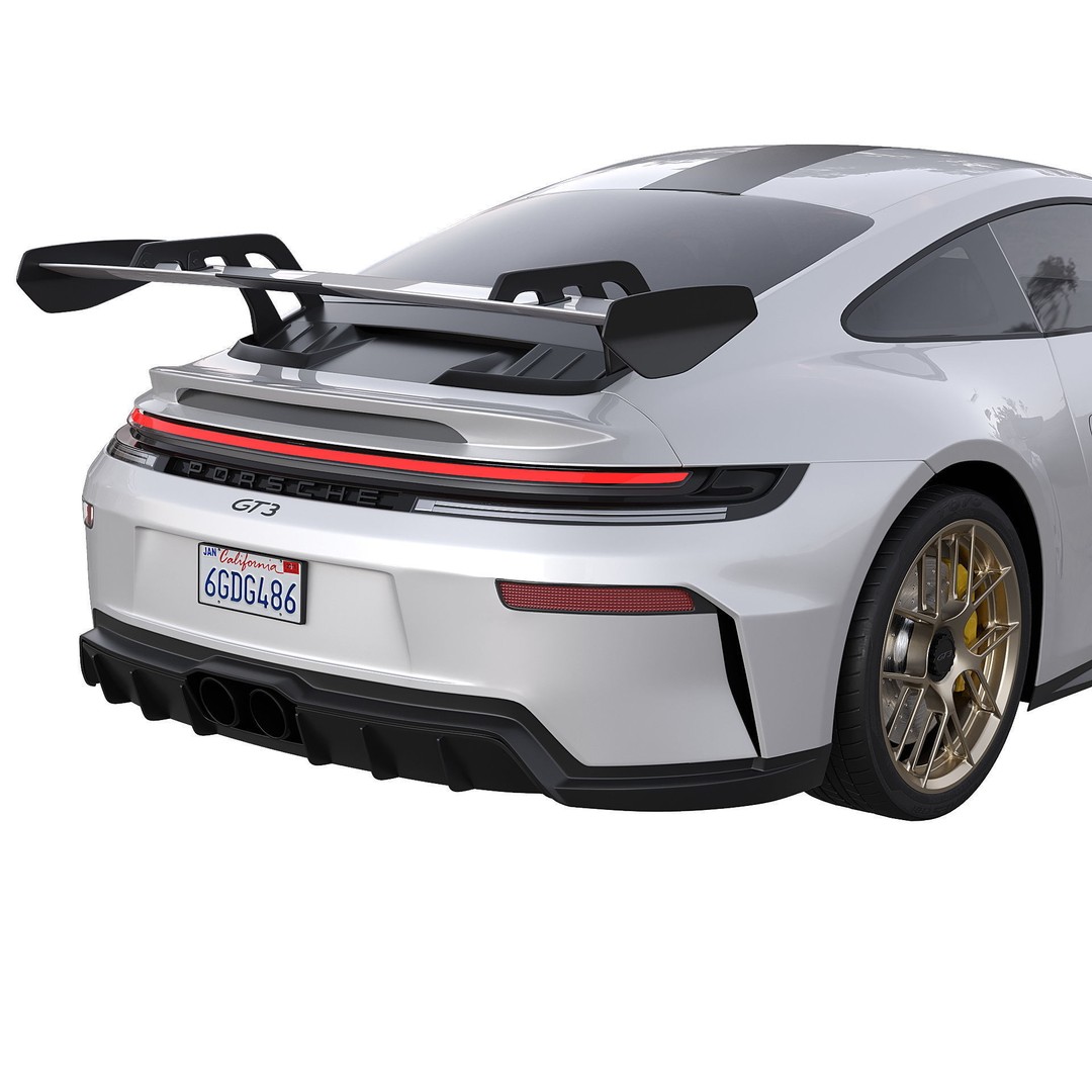 Porsche 911 GT3 2025 3D Model – High Poly Game-Ready Asset, FBX, OBJ - View 8