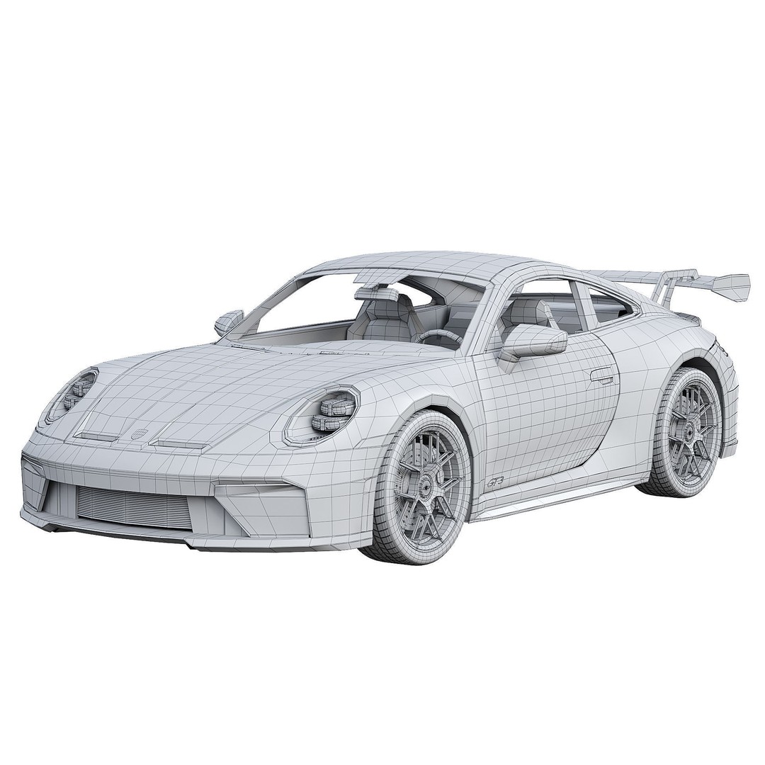 Porsche 911 GT3 2025 3D Model – High Poly Game-Ready Asset, FBX, OBJ - View 9