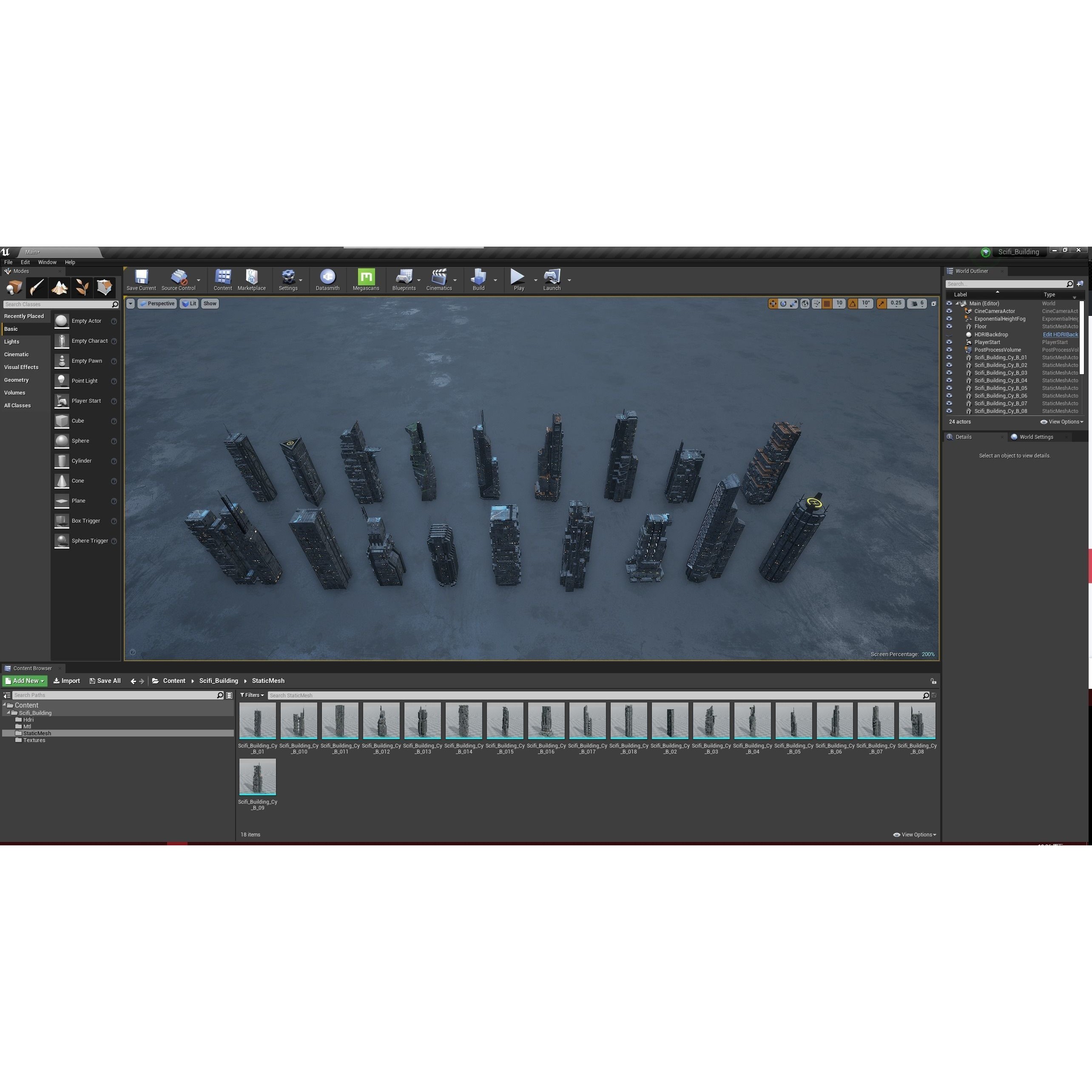 Sci-Fi Building - Low-Poly Game-Ready 3D Model - View 10