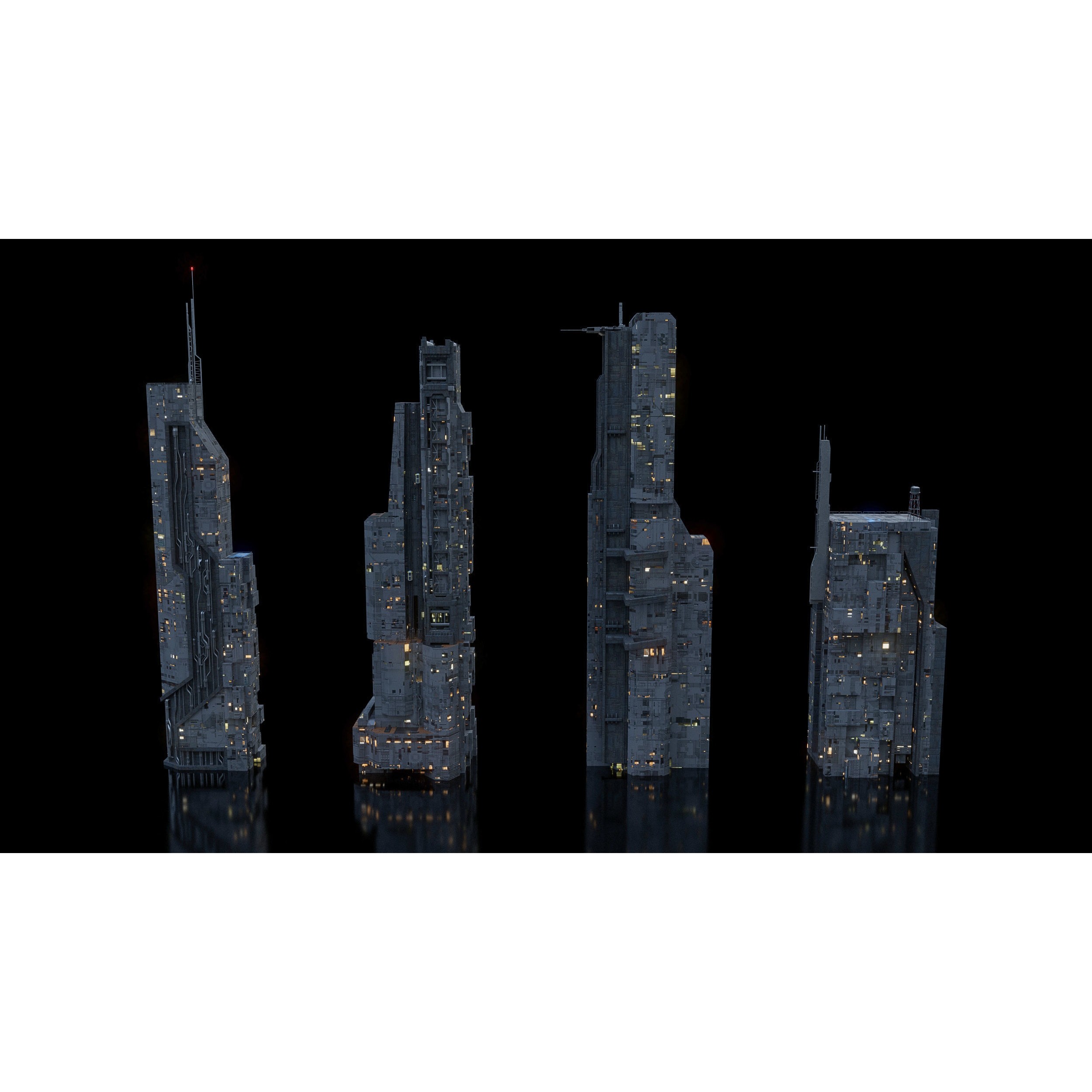 Sci-Fi Building - Low-Poly Game-Ready 3D Model - View 6