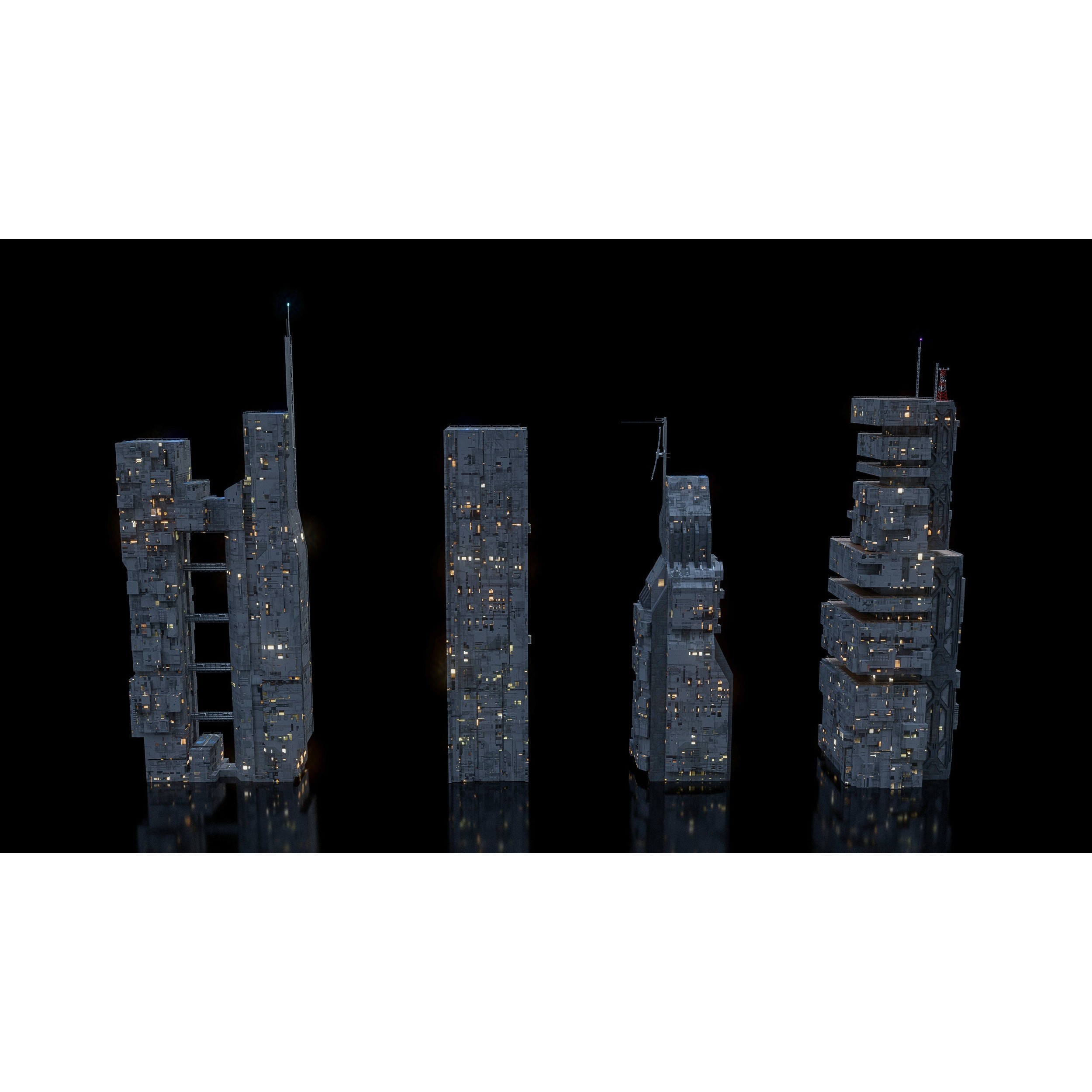 Sci-Fi Building - Low-Poly Game-Ready 3D Model - View 7