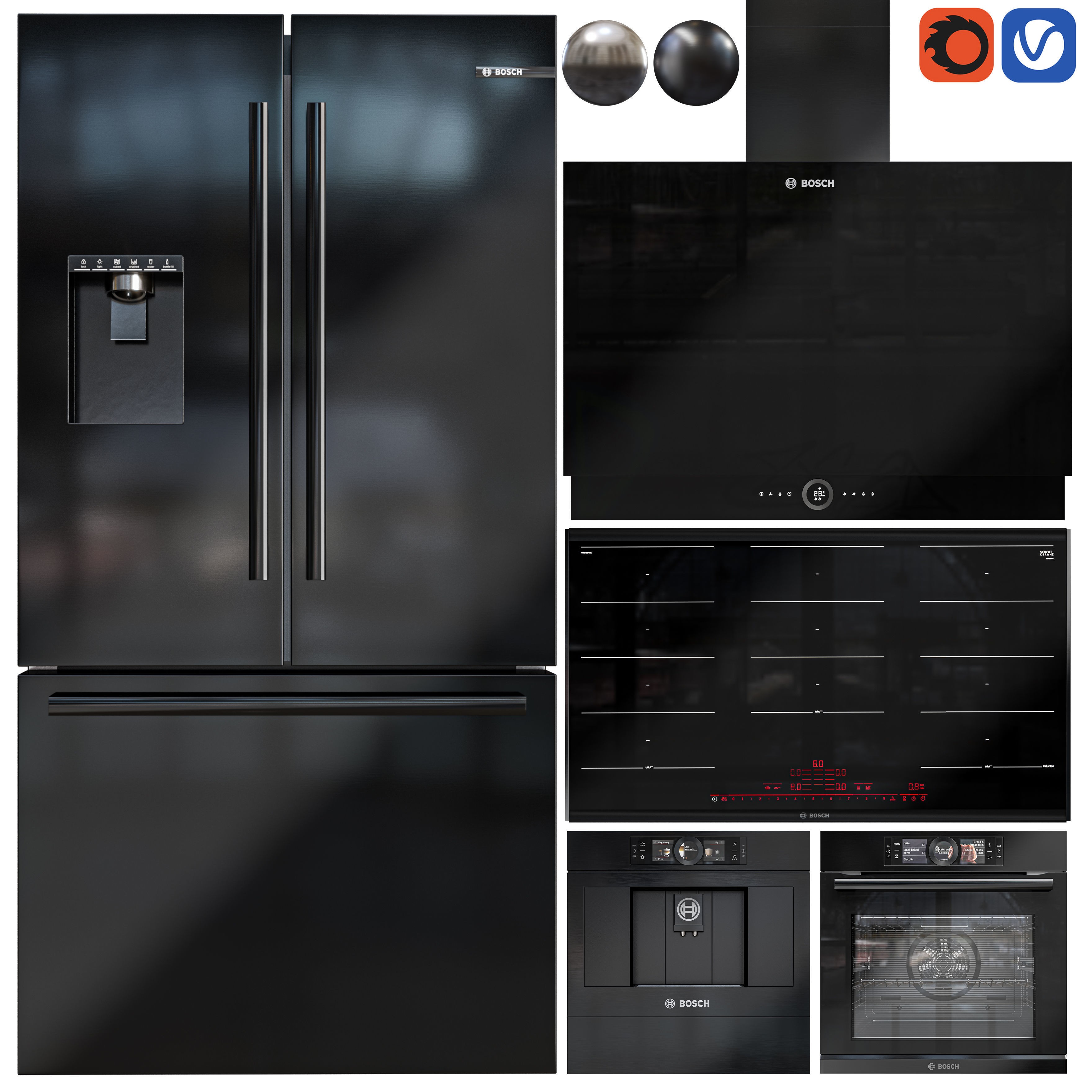 Bosch Kitchen Appliances - Low-Poly Game-Ready 3D Model - View 4