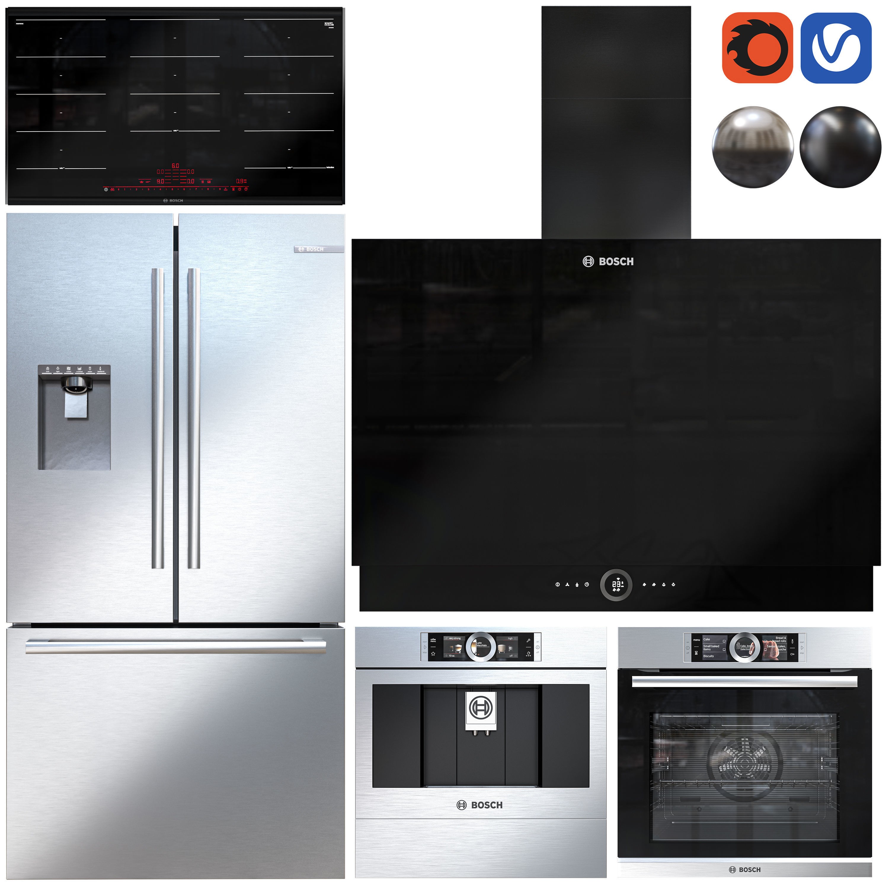 Bosch Kitchen Appliances - Low-Poly Game-Ready 3D Model - View 5