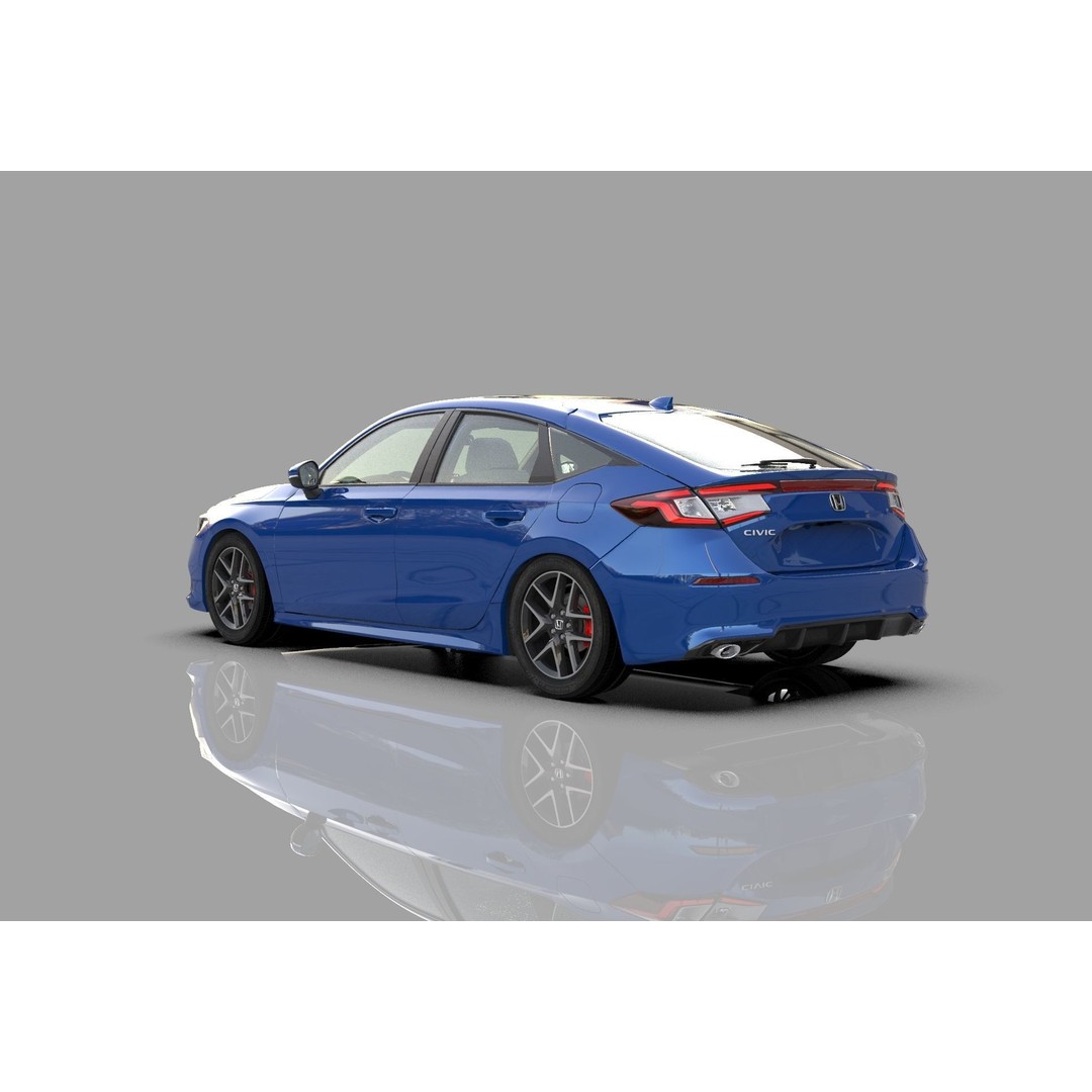 Honda Civic Hatchback 3D Model – High Poly Mugen Bodykit, FBX, OBJ, Blender - View 12