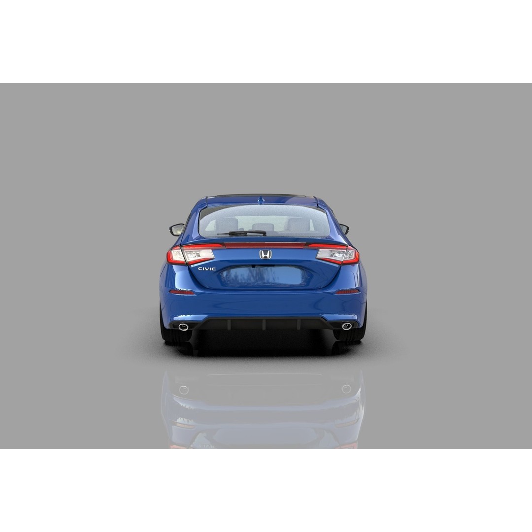 Honda Civic Hatchback 3D Model – High Poly Mugen Bodykit, FBX, OBJ, Blender - View 13