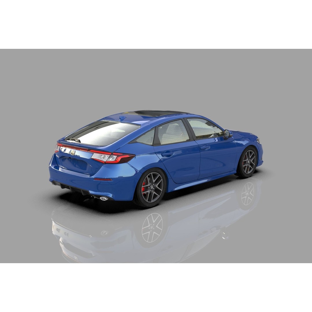 Honda Civic Hatchback 3D Model – High Poly Mugen Bodykit, FBX, OBJ, Blender - View 14