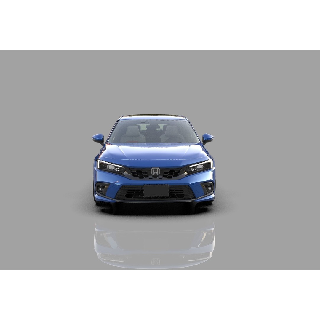 Honda Civic Hatchback 3D Model – High Poly Mugen Bodykit, FBX, OBJ, Blender - View 15