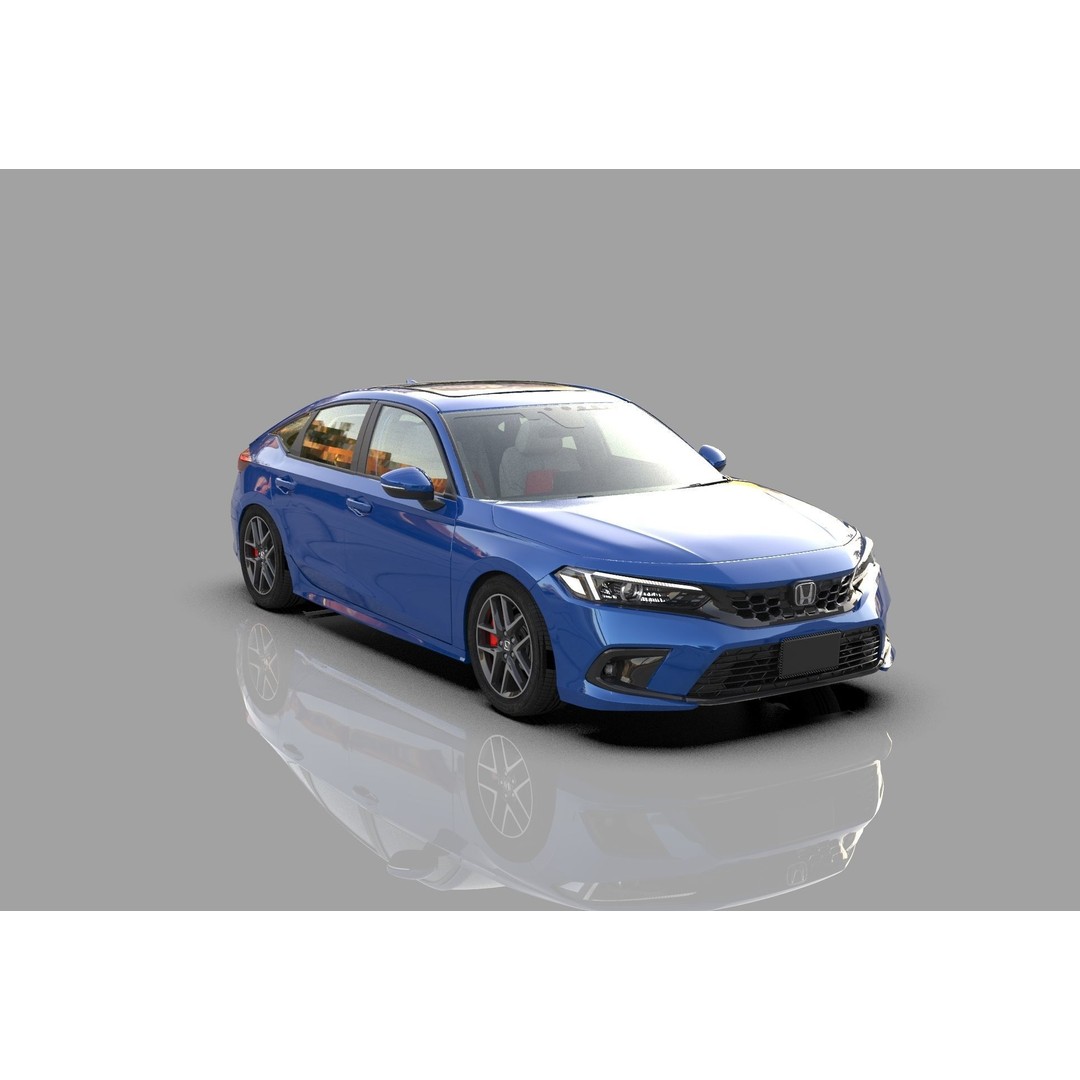 Honda Civic Hatchback 3D Model – High Poly Mugen Bodykit, FBX, OBJ, Blender - View 16