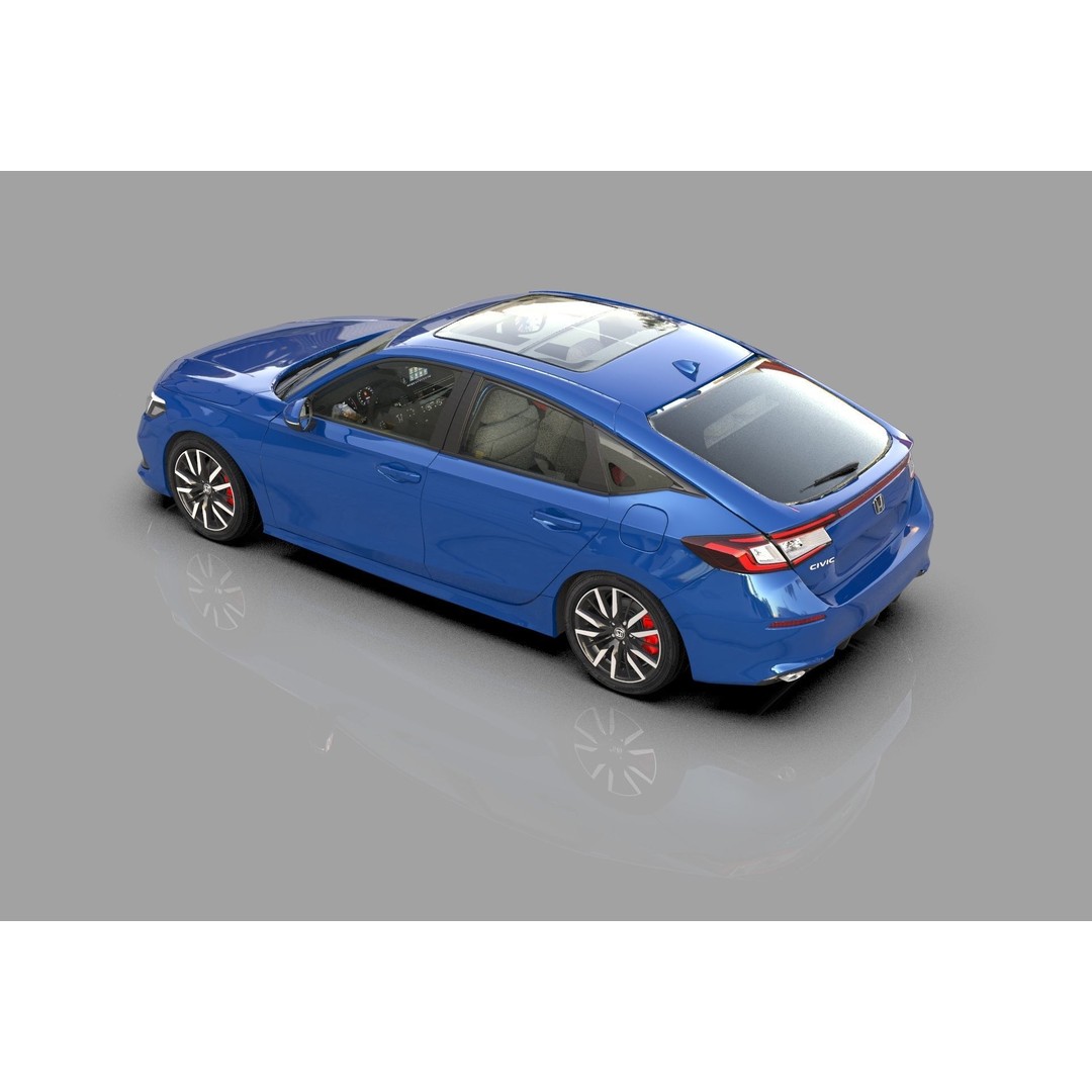 Honda Civic Hatchback 3D Model – High Poly Mugen Bodykit, FBX, OBJ, Blender - View 17