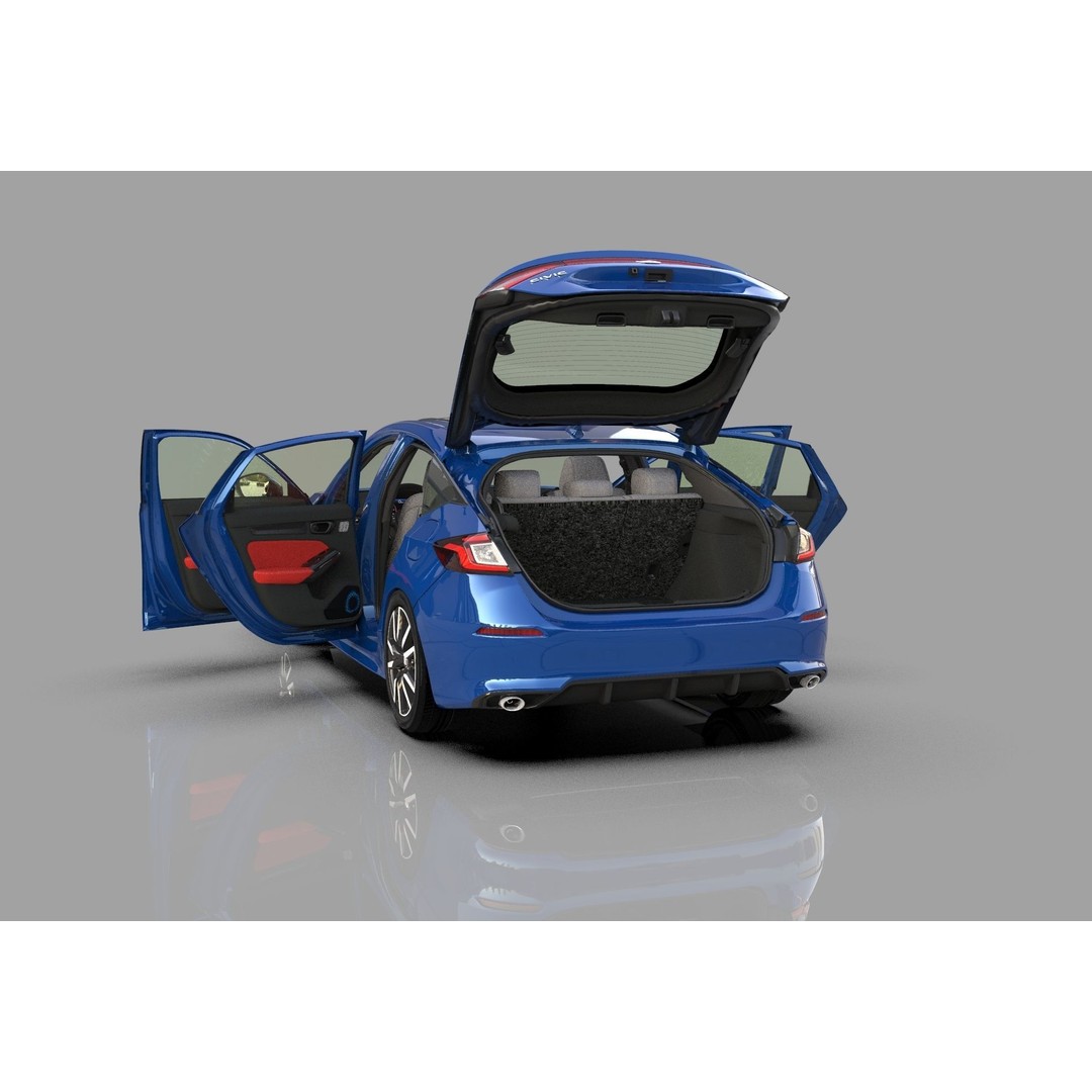 Honda Civic Hatchback 3D Model – High Poly Mugen Bodykit, FBX, OBJ, Blender - View 19