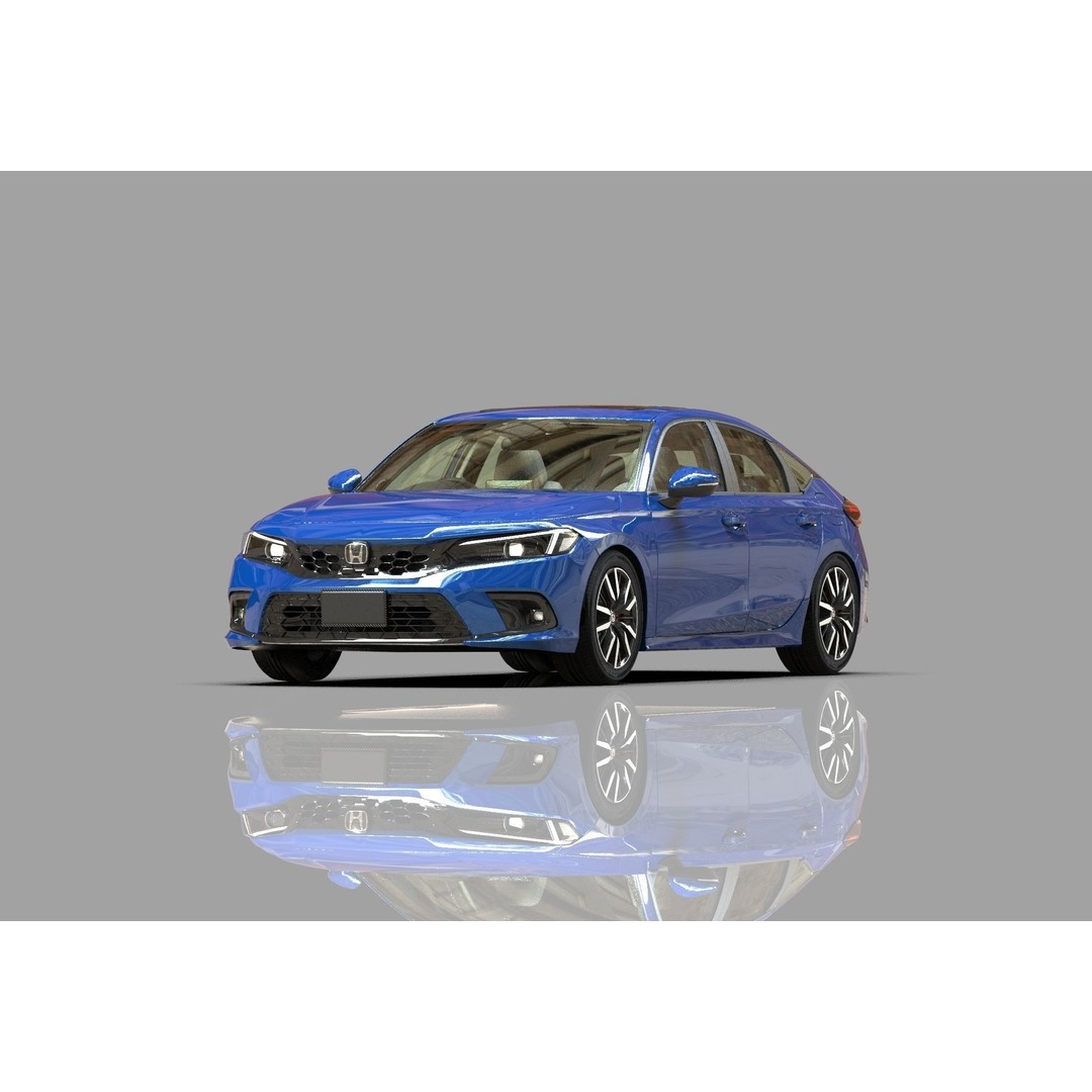 Honda Civic Hatchback 3D Model – High Poly Mugen Bodykit, FBX, OBJ, Blender - View 22