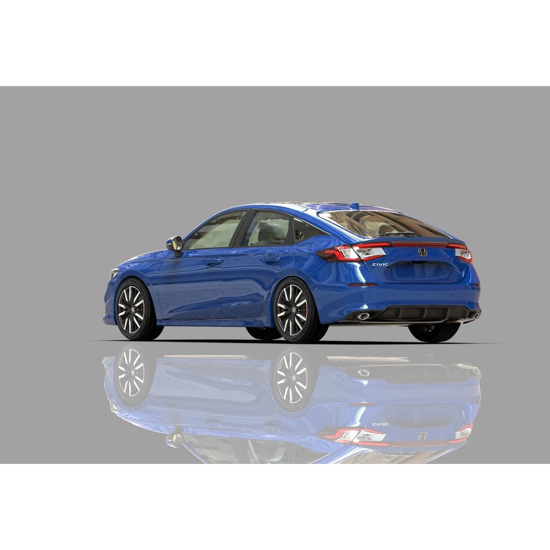 Honda Civic Hatchback 3D Model – High Poly Mugen Bodykit, FBX, OBJ, Blender - View 23