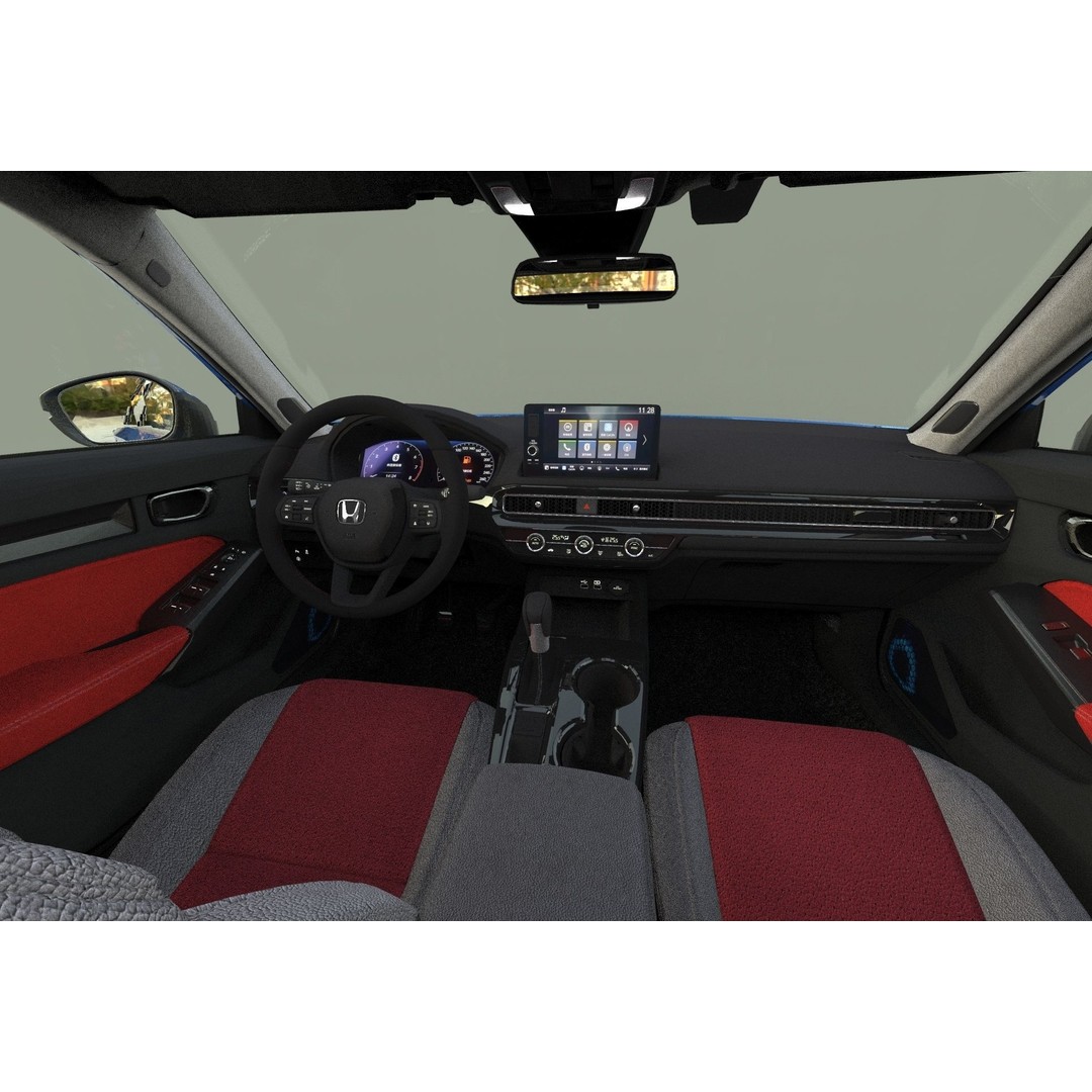 Honda Civic Hatchback 3D Model – High Poly Mugen Bodykit, FBX, OBJ, Blender - View 24