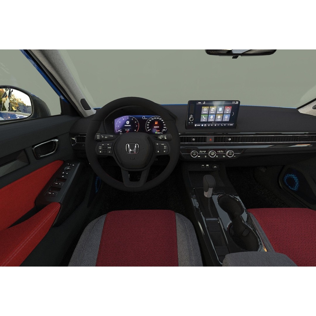 Honda Civic Hatchback 3D Model – High Poly Mugen Bodykit, FBX, OBJ, Blender - View 25