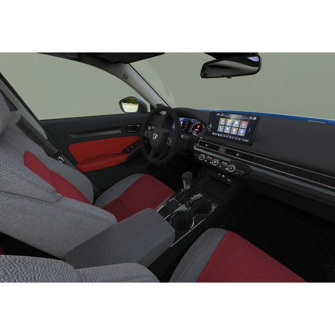 Honda Civic Hatchback 3D Model – High Poly Mugen Bodykit, FBX, OBJ, Blender - View 26
