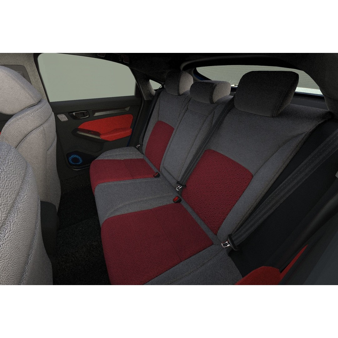 Honda Civic Hatchback 3D Model – High Poly Mugen Bodykit, FBX, OBJ, Blender - View 30