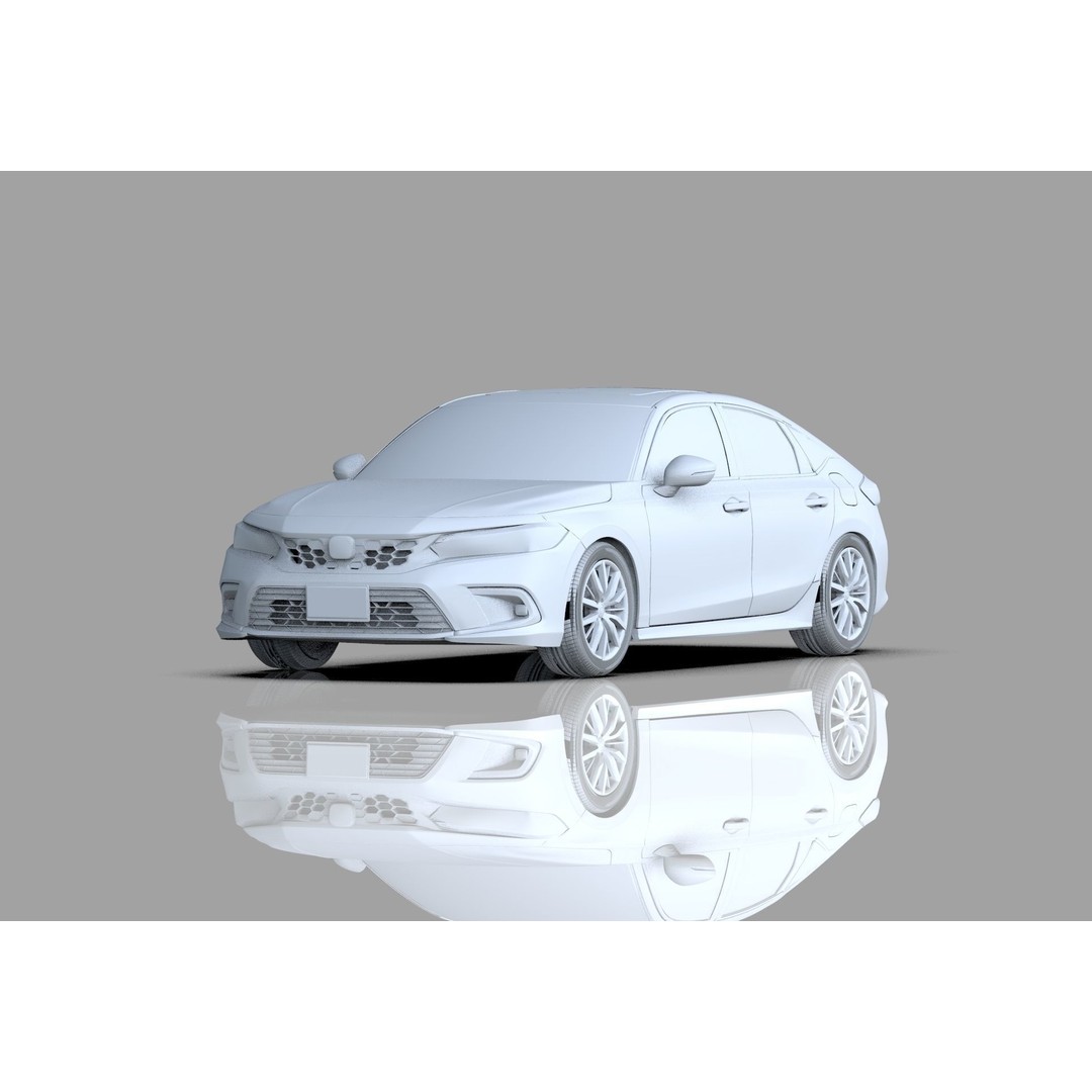 Honda Civic Hatchback 3D Model – High Poly Mugen Bodykit, FBX, OBJ, Blender - View 31