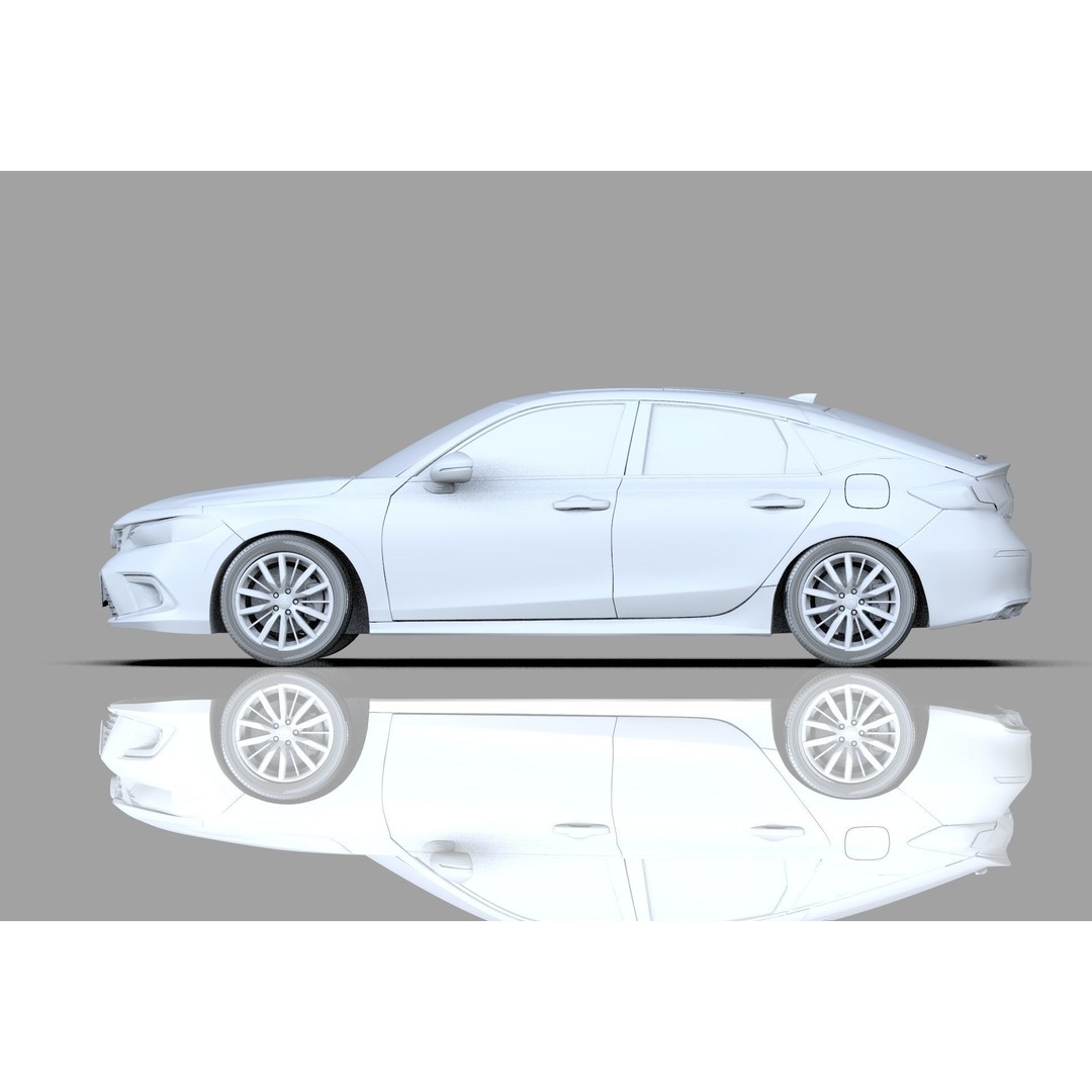 Honda Civic Hatchback 3D Model – High Poly Mugen Bodykit, FBX, OBJ, Blender - View 32