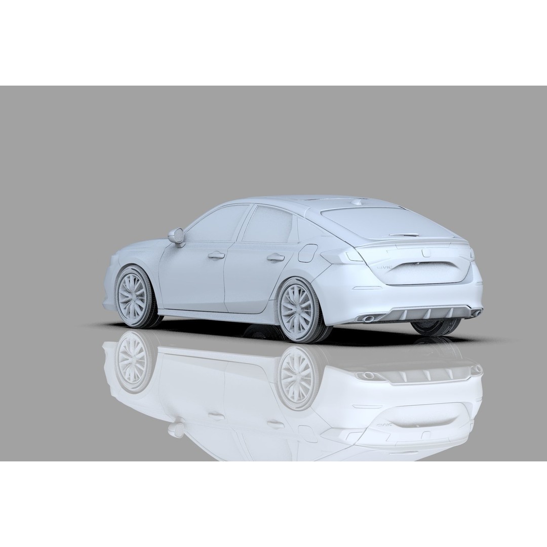 Honda Civic Hatchback 3D Model – High Poly Mugen Bodykit, FBX, OBJ, Blender - View 33