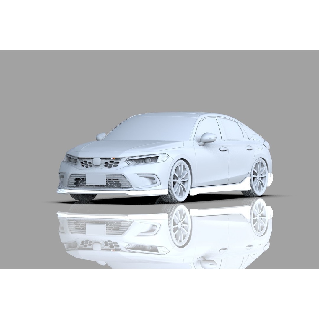 Honda Civic Hatchback 3D Model – High Poly Mugen Bodykit, FBX, OBJ, Blender - View 37