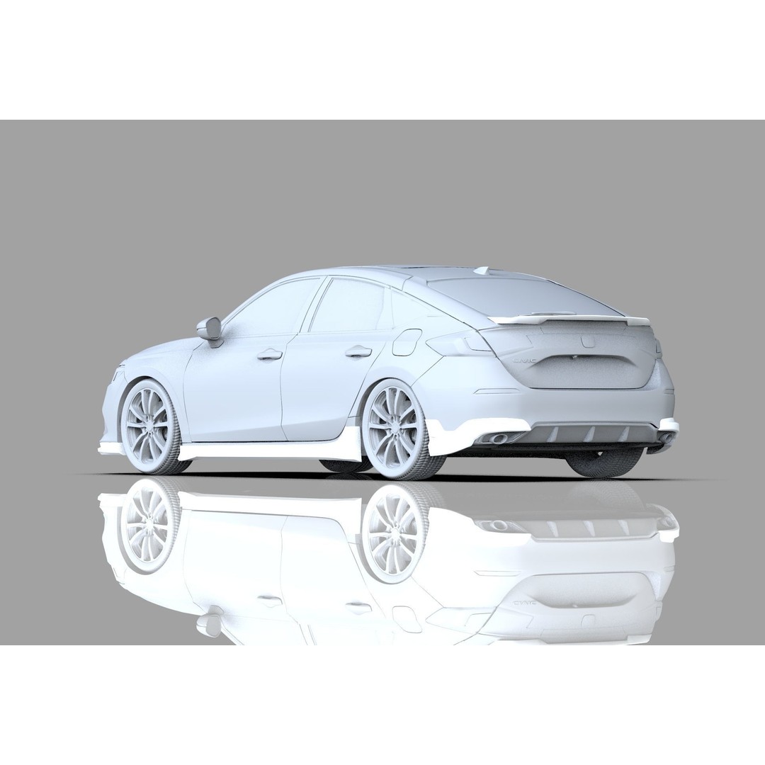Honda Civic Hatchback 3D Model – High Poly Mugen Bodykit, FBX, OBJ, Blender - View 38