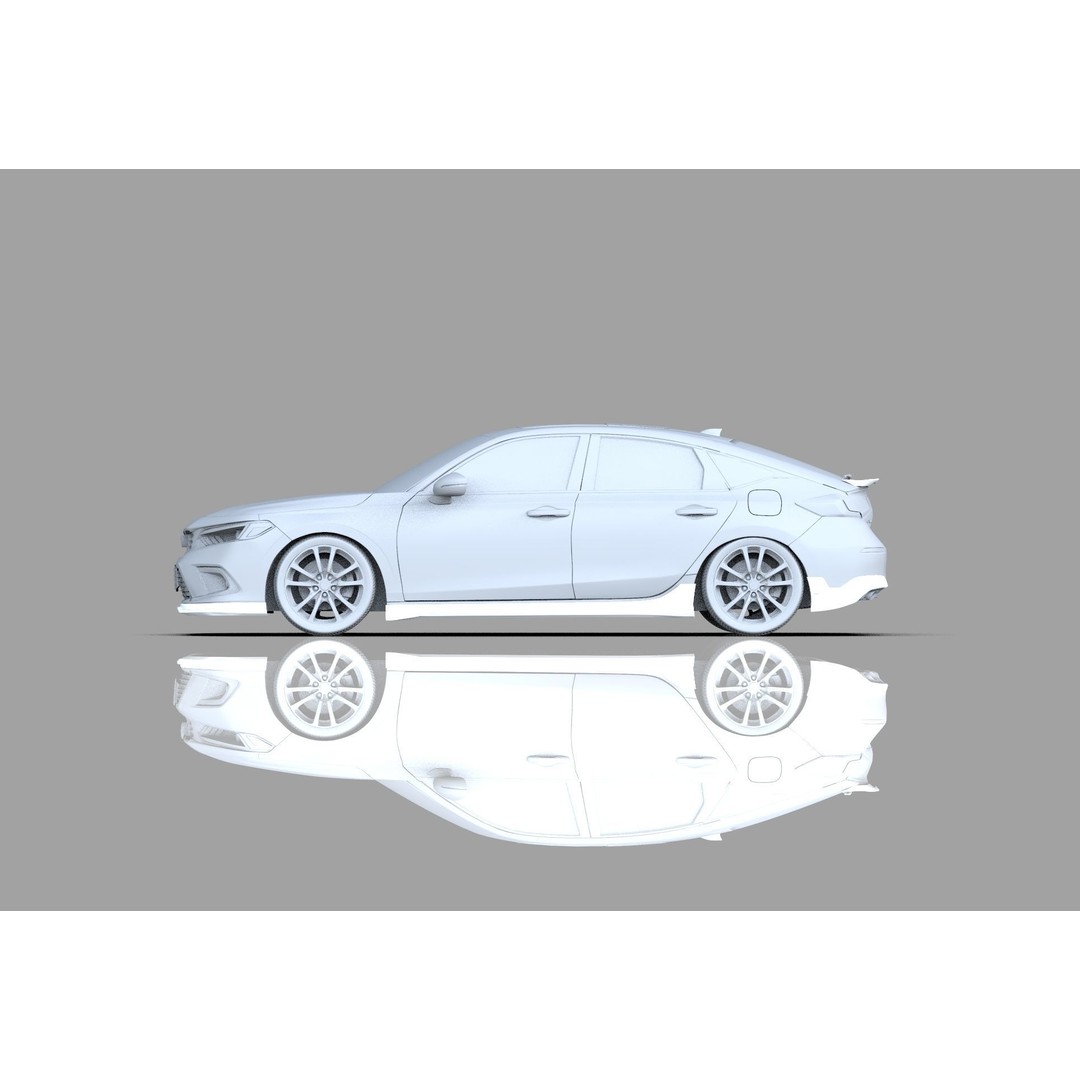 Honda Civic Hatchback 3D Model – High Poly Mugen Bodykit, FBX, OBJ, Blender - View 39