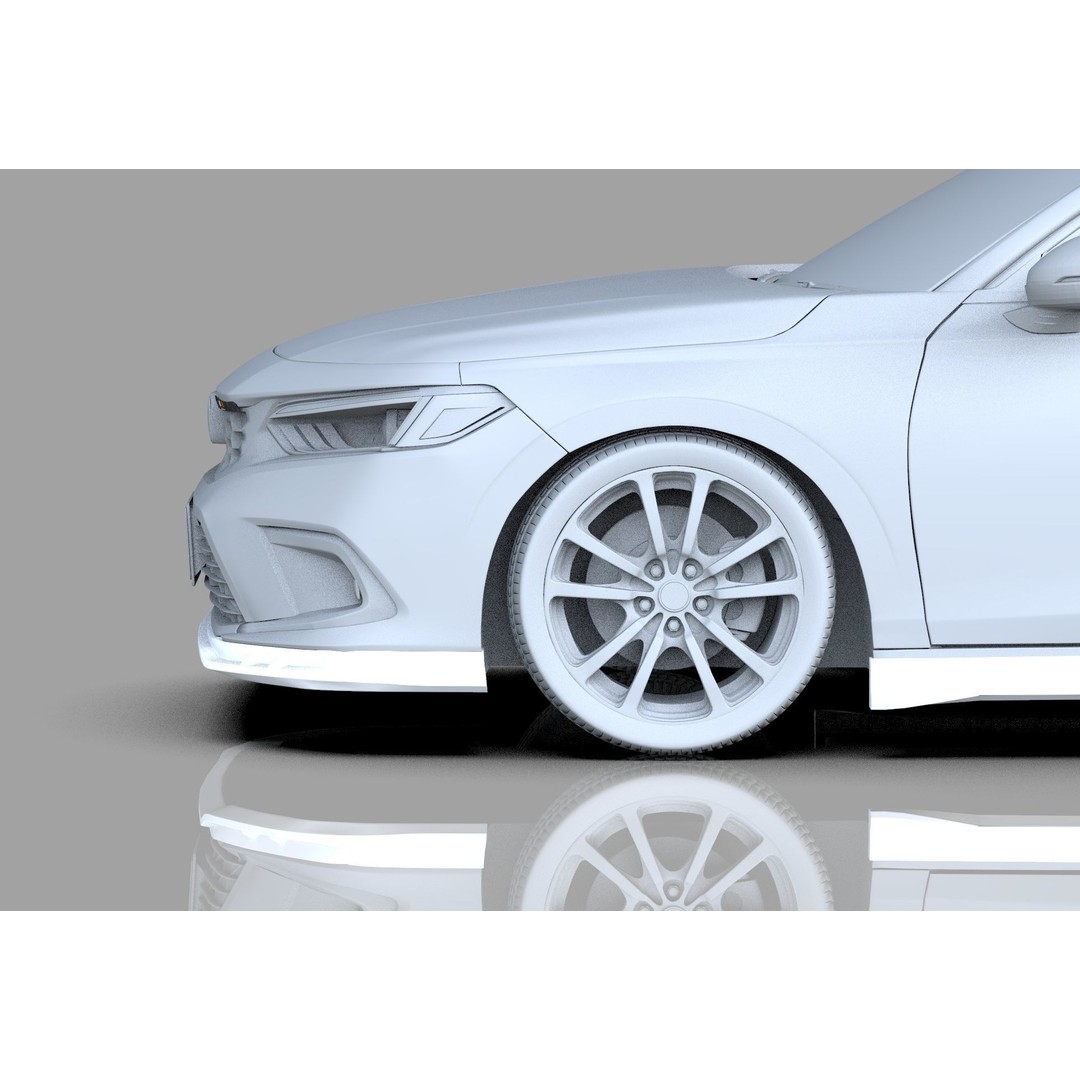 Honda Civic Hatchback 3D Model – High Poly Mugen Bodykit, FBX, OBJ, Blender - View 40