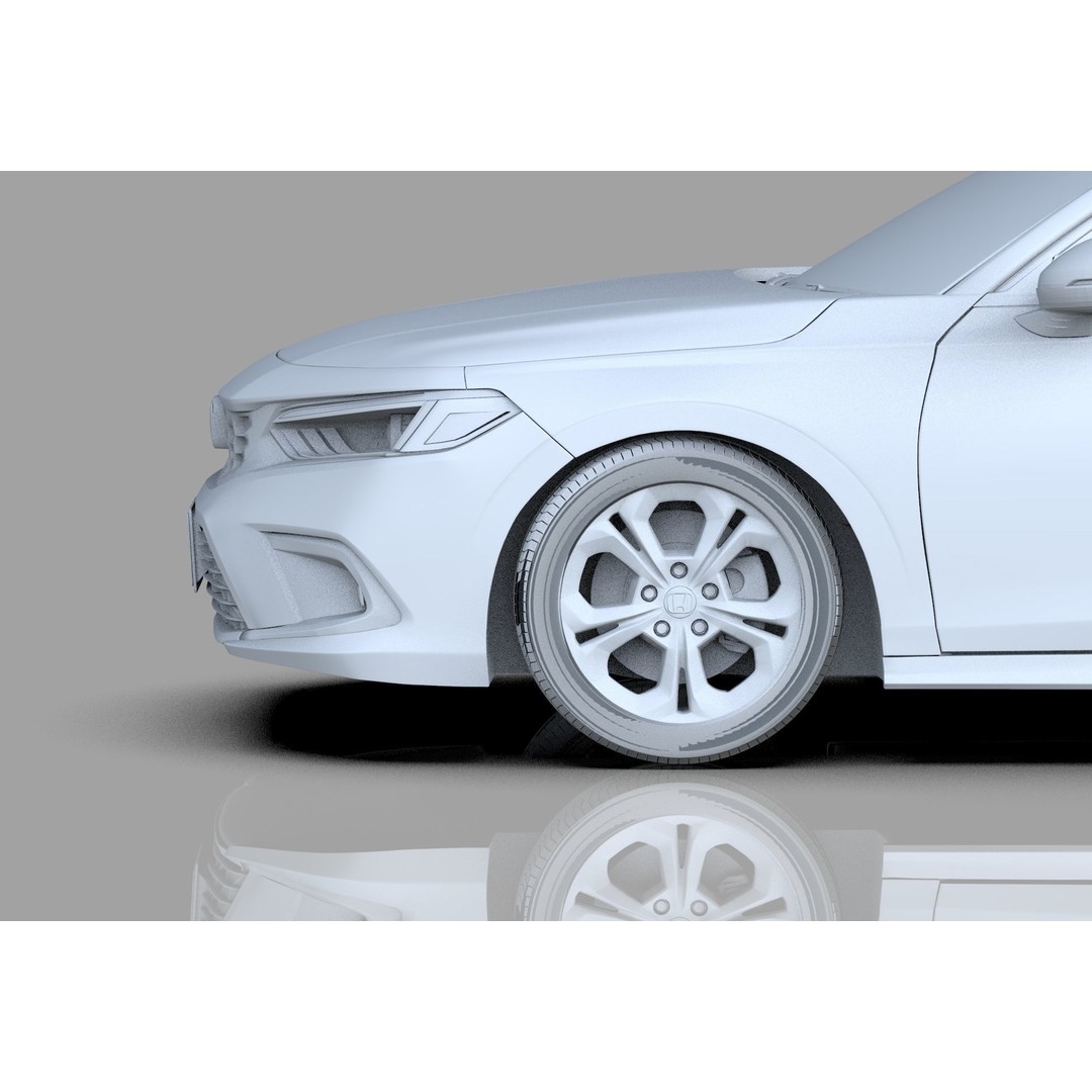 Honda Civic Hatchback 3D Model – High Poly Mugen Bodykit, FBX, OBJ, Blender - View 41