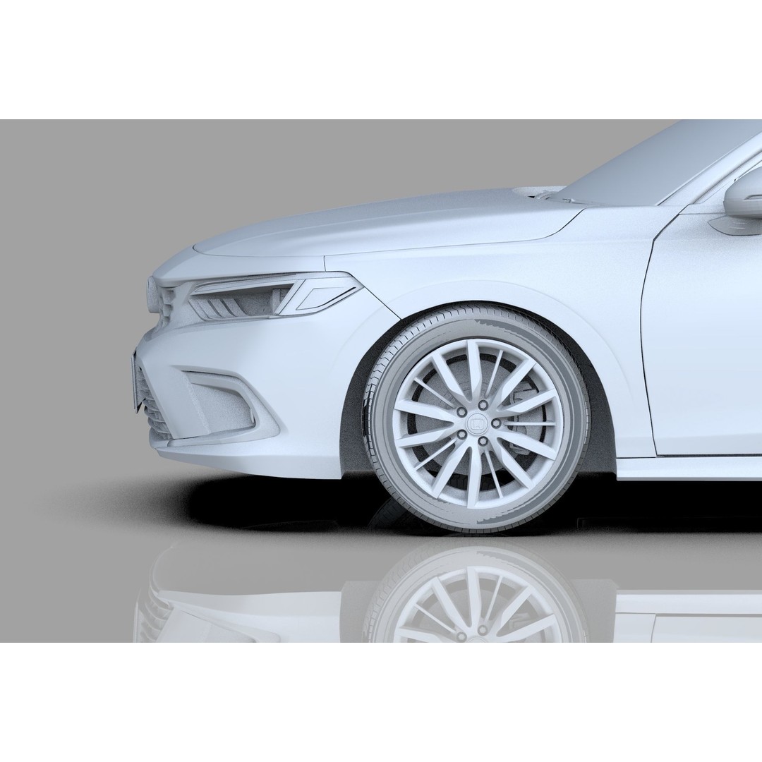 Honda Civic Hatchback 3D Model – High Poly Mugen Bodykit, FBX, OBJ, Blender - View 43