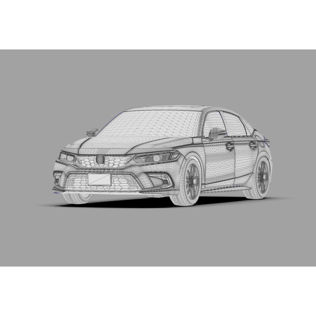 Honda Civic Hatchback 3D Model – High Poly Mugen Bodykit, FBX, OBJ, Blender - View 49