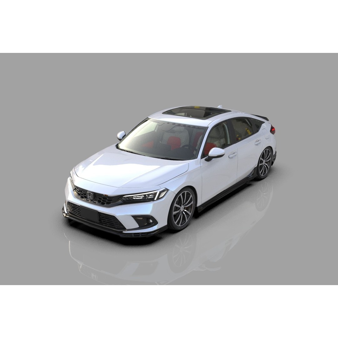 Honda Civic Hatchback 3D Model – High Poly Mugen Bodykit, FBX, OBJ, Blender - View 5