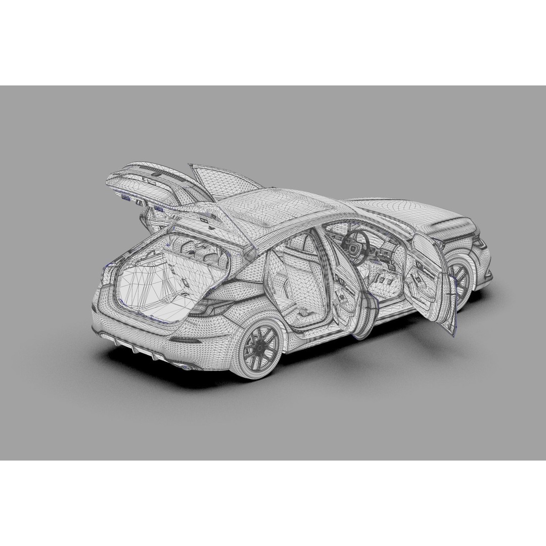 Honda Civic Hatchback 3D Model – High Poly Mugen Bodykit, FBX, OBJ, Blender - View 56