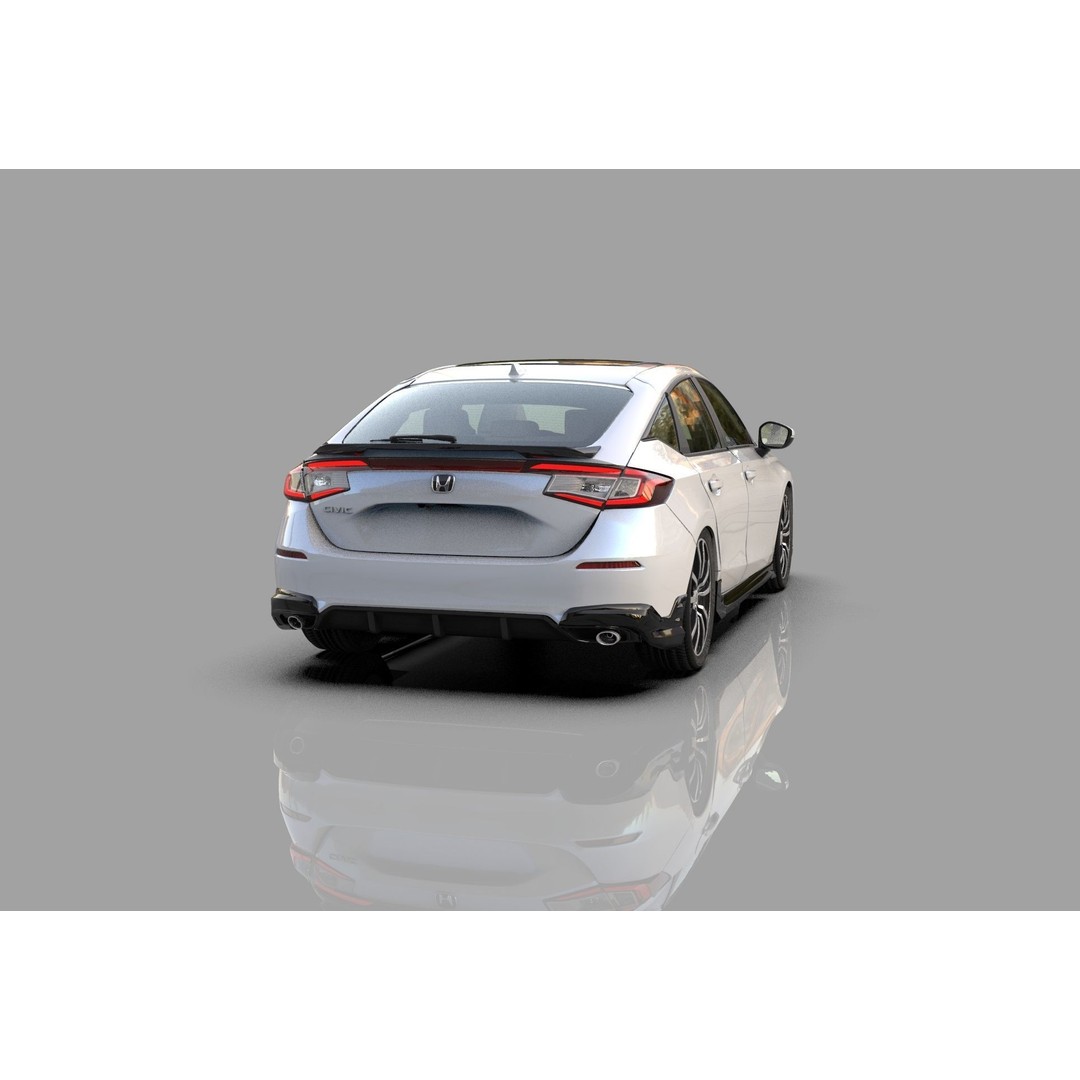 Honda Civic Hatchback 3D Model – High Poly Mugen Bodykit, FBX, OBJ, Blender - View 6