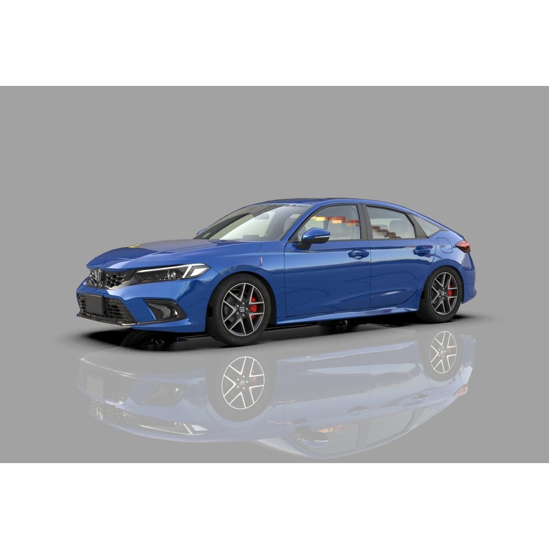 Honda Civic Hatchback 3D Model – High Poly Mugen Bodykit, FBX, OBJ, Blender - View 8